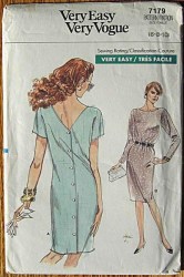 7179 SO EZ VOG STRAIGHT BACK BUTTON DRESS LENGTHS PATTERN 12-16